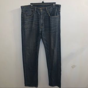 Levi’s Dark Wash 505 Jeans Relaxed Straight Leg 36 W 34L
